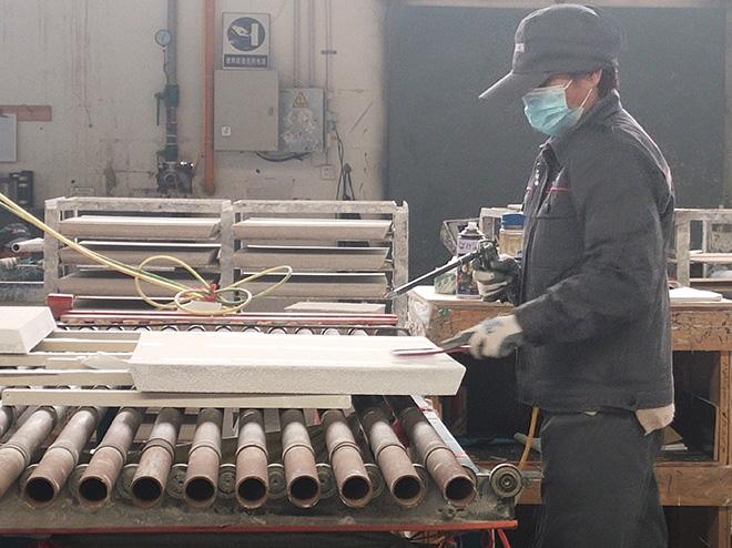 ceramic foam filter manufacturing process in factory alumina filter production line