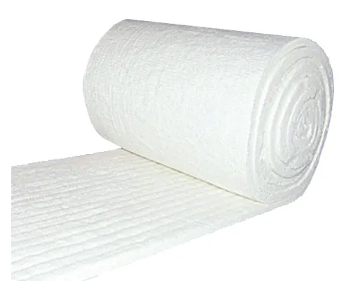 High-temperature ceramic fiber blanket used for industrial insulation applications, showing dense, flexible fiber structure.