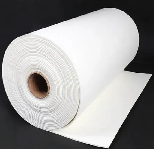 A roll of ceramic fiber paper, suitable for lining furnace surfaces, gaskets, and under-refractory coatings in high-temperature industrial equipment.