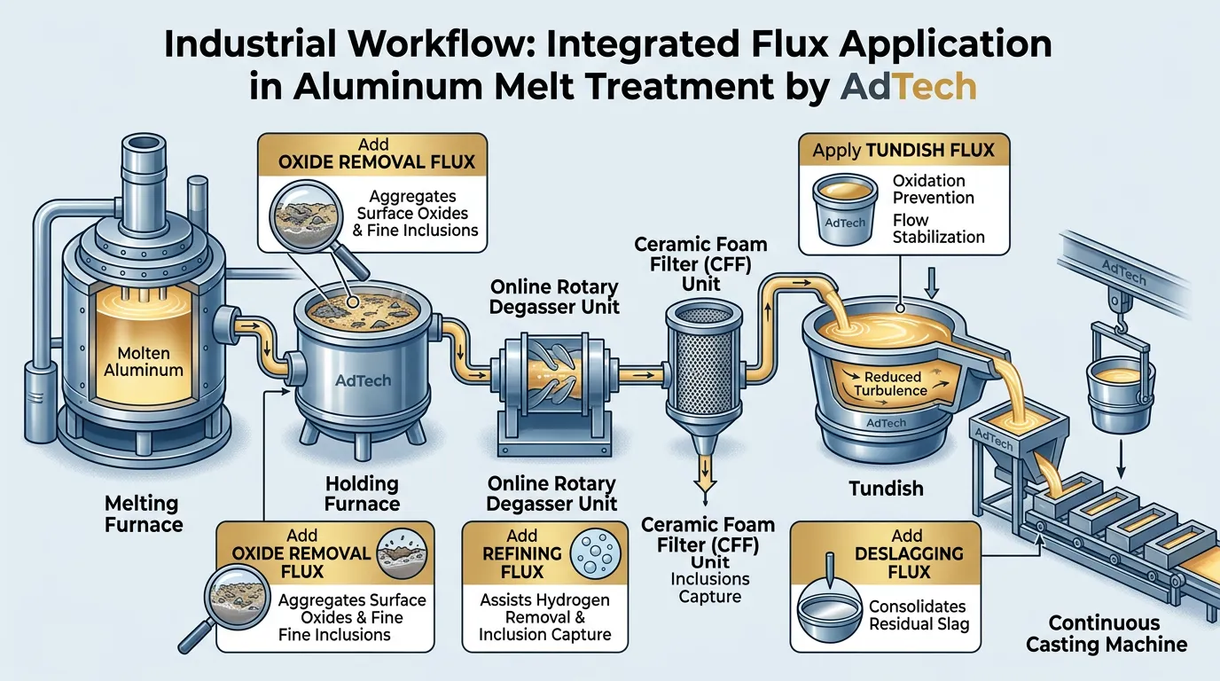 flux application melt treatment