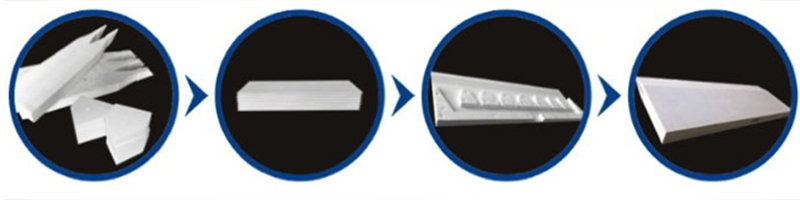 Exploded view of a caster tip showing internal baffle and orifice structure