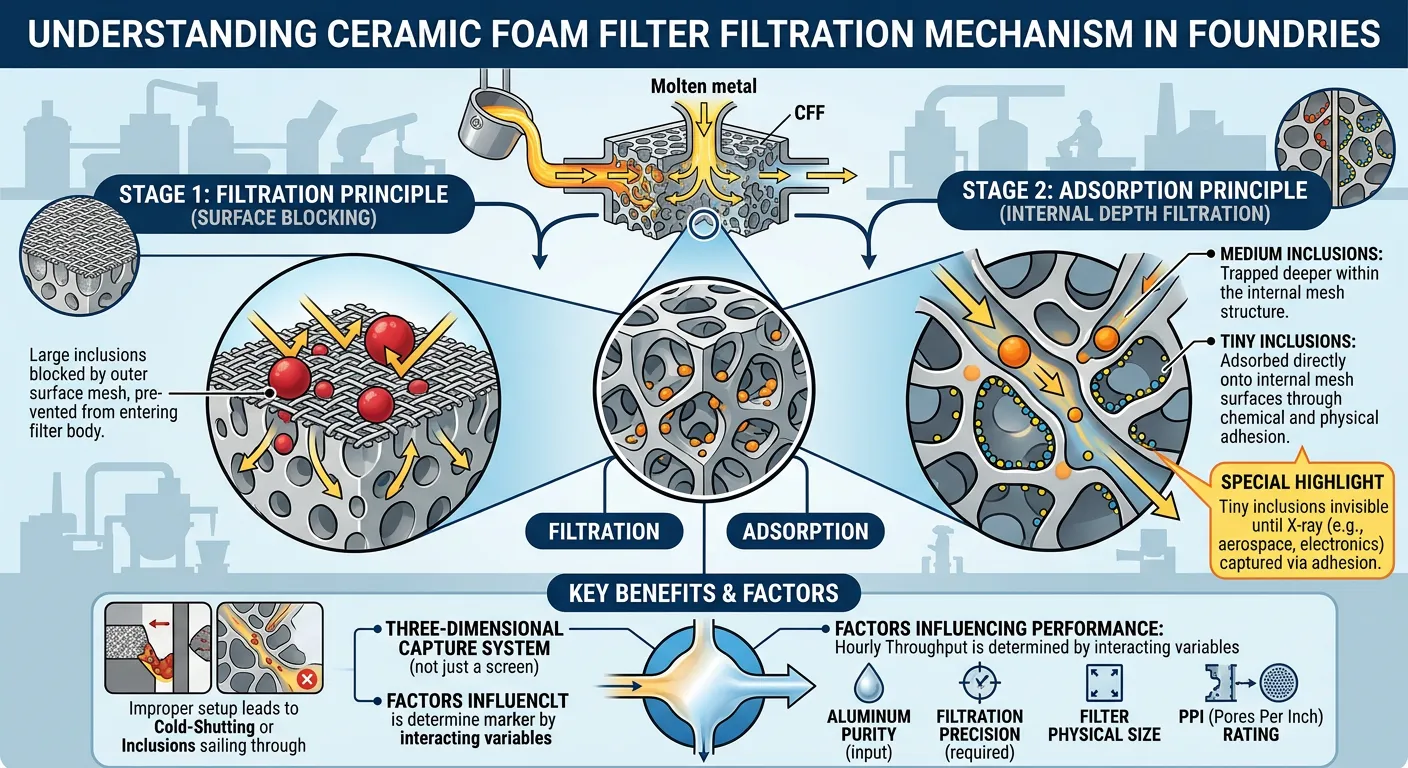 ceramic foam filter filtration mechanism in foundries
