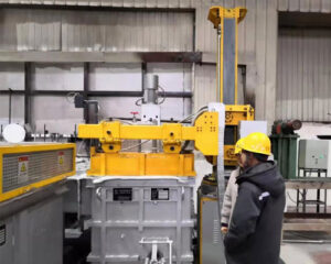 Machine de dégazage d'aluminium fondu